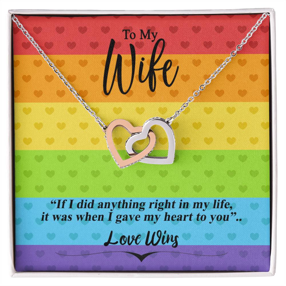 Love Wins Necklace Interlocking Hearts Necklace