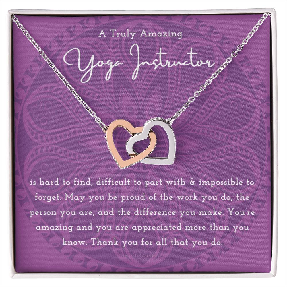 Gift For Yoga Instructor Yoga Instructor Appreciation Gift A Truly Amazing Yoga Instructor Gift Interlocking Hearts Necklace