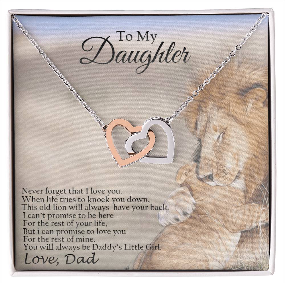 You Will Always Be Daddy&#39;S Little Girl Interlocking Hearts Necklace