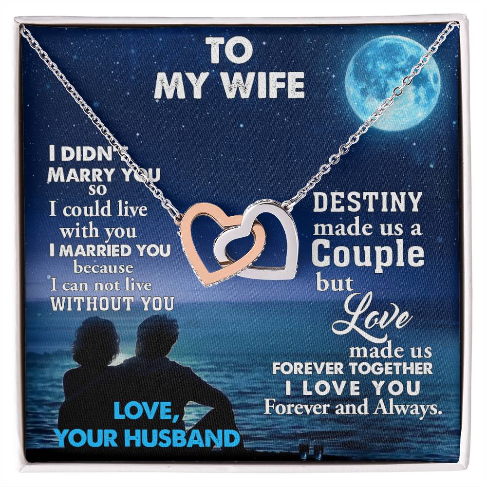 Heartto My Wife Necklace Anniversary Gift For Wife Birthday Gift For Wife Gift For Wife Necklace For Wife Gift For Wife Birthday Interlocking Hearts Necklace