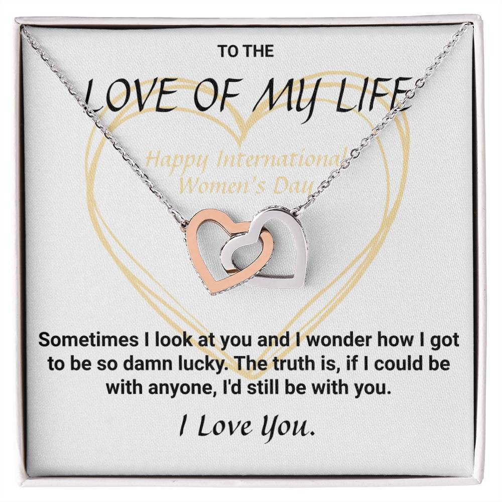 International Women&#39;S Day Connected Hearts Necklace Interlocking Hearts Necklace