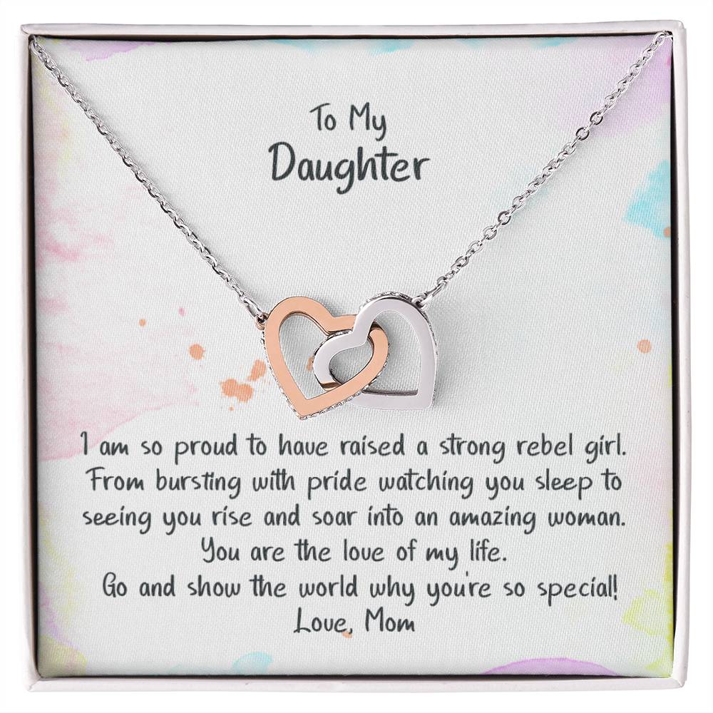 Daughter My Rebel Girl - Hearts Necklace Interlocking Hearts Necklace