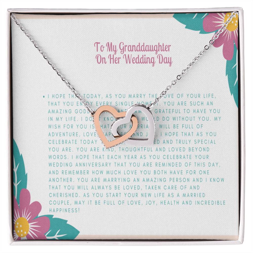 Granddaughter Wedding Day Necklace Gift Bride Gift From Grandmother Bride Jewelry Gift From Grandmother In 14Kt Gold Filled Rose Silver Interlocking Hearts Necklace