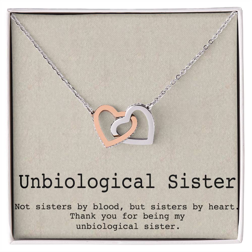 Unbiological Sister Necklace Soul Sister Big Little Sorority Sister In Law Necklace Step Sister Gift Tribe Necklace Best Friend Gift Bff Gift Interlocking Hearts Necklace