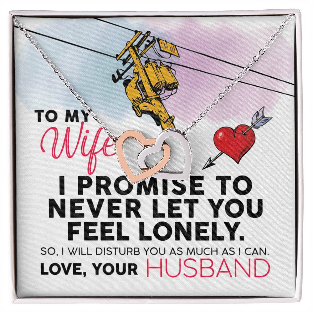 Lineman&#39;S Wife - Interlocking Heart Necklace Interlocking Hearts Necklace