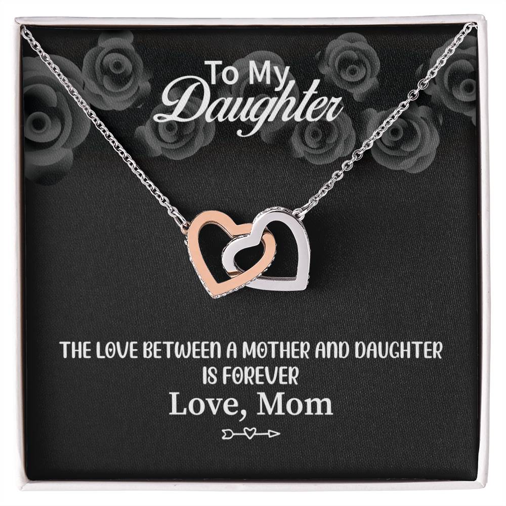 To My Daughter From Mom Interlocking Hearts Necklace Mother To Daughter Gift Birthday Gift To Daughter From Mom Daughter Necklace