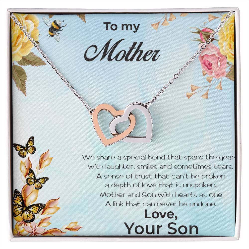 Mother And Son Special Bond Necklace Interlocking Hearts Necklace