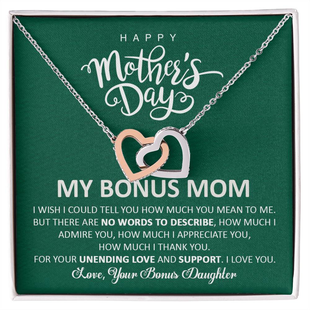 Happy Mother'S Day My Bonus Mom - Interlocking Heart Necklace Interlocking Hearts Necklace