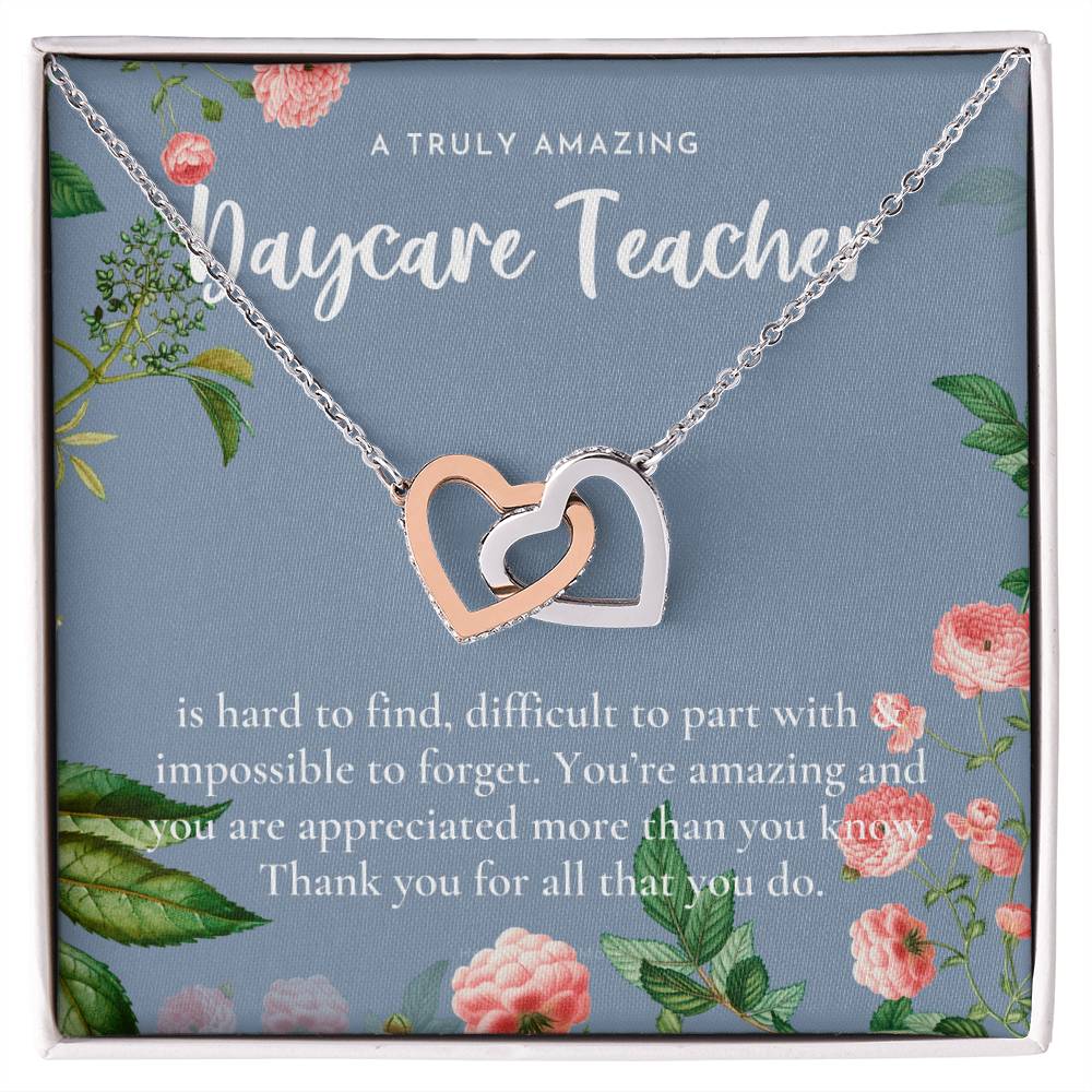 Daycare Teacher Gift For Daycare Provider Gifts Daycare Thank You Gifts Preschool Teacher Gift Thank You Gift Daycare Interlocking Hearts Necklace