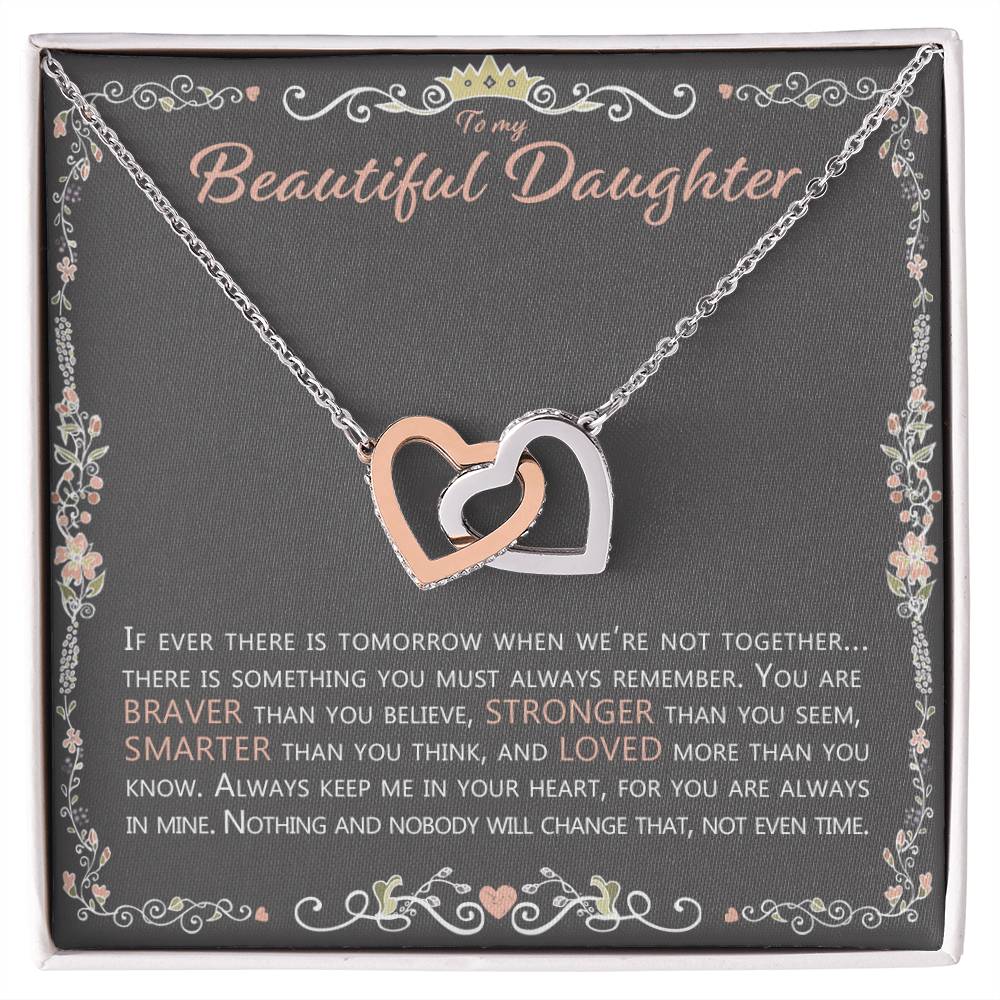 To My Beautiful Daughter - Necklace Interlocking Hearts Necklace