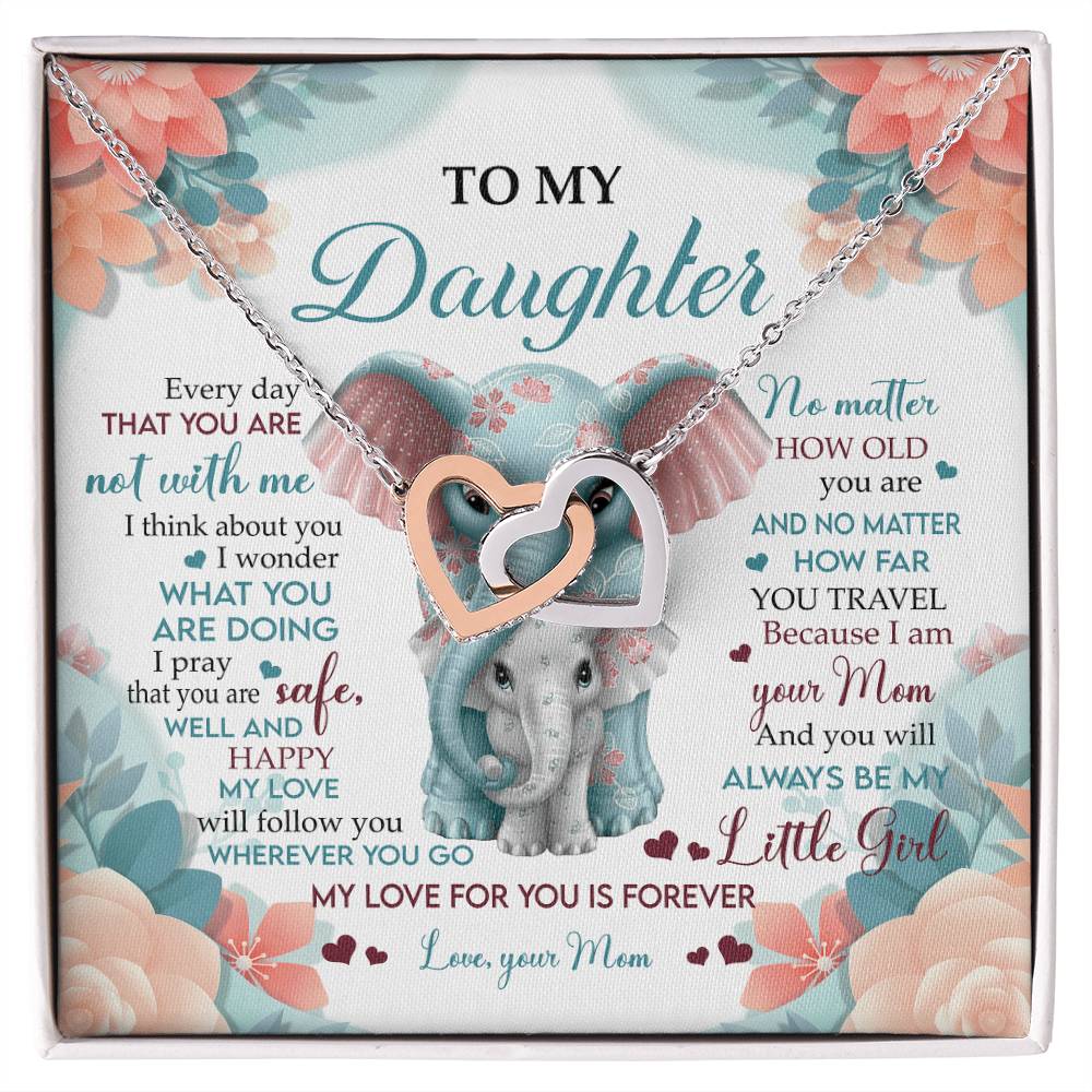 To My Daughter Interlocking Hearts Necklace
