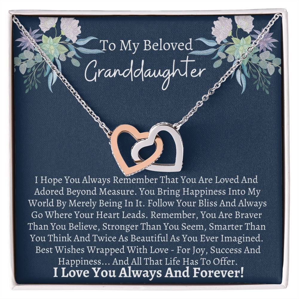 Granddaughter Gift Interlocking Hearts Necklace