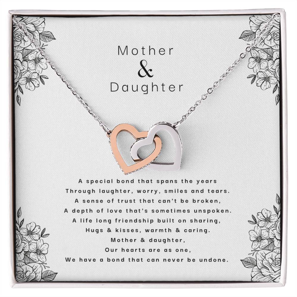 Mother & Daughter - An Unbreakable Bond Interlocking Hearts Necklace