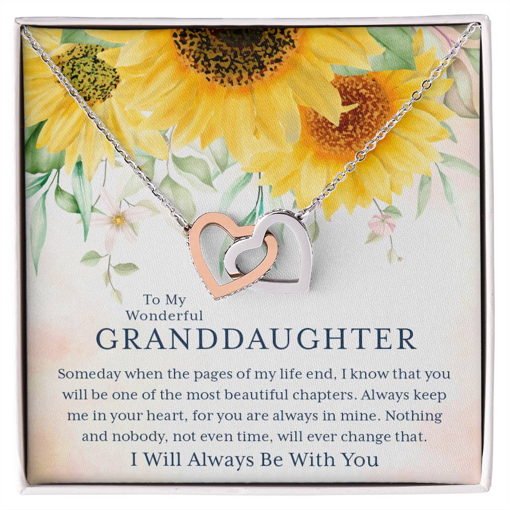 To My Wonderful Granddaughter – I Always Be With You – Necklace 🌻 Interlocking Hearts Necklace