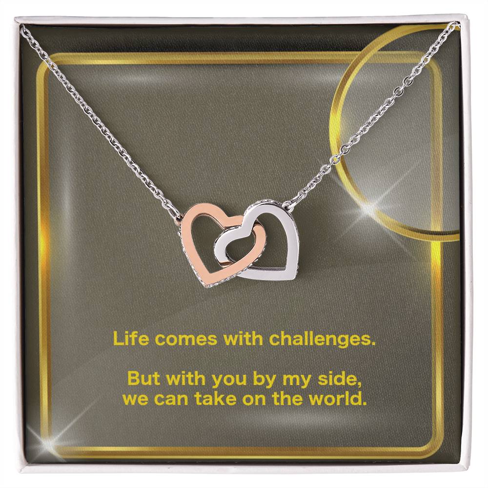 Take On The World Interlocking Hearts Necklace