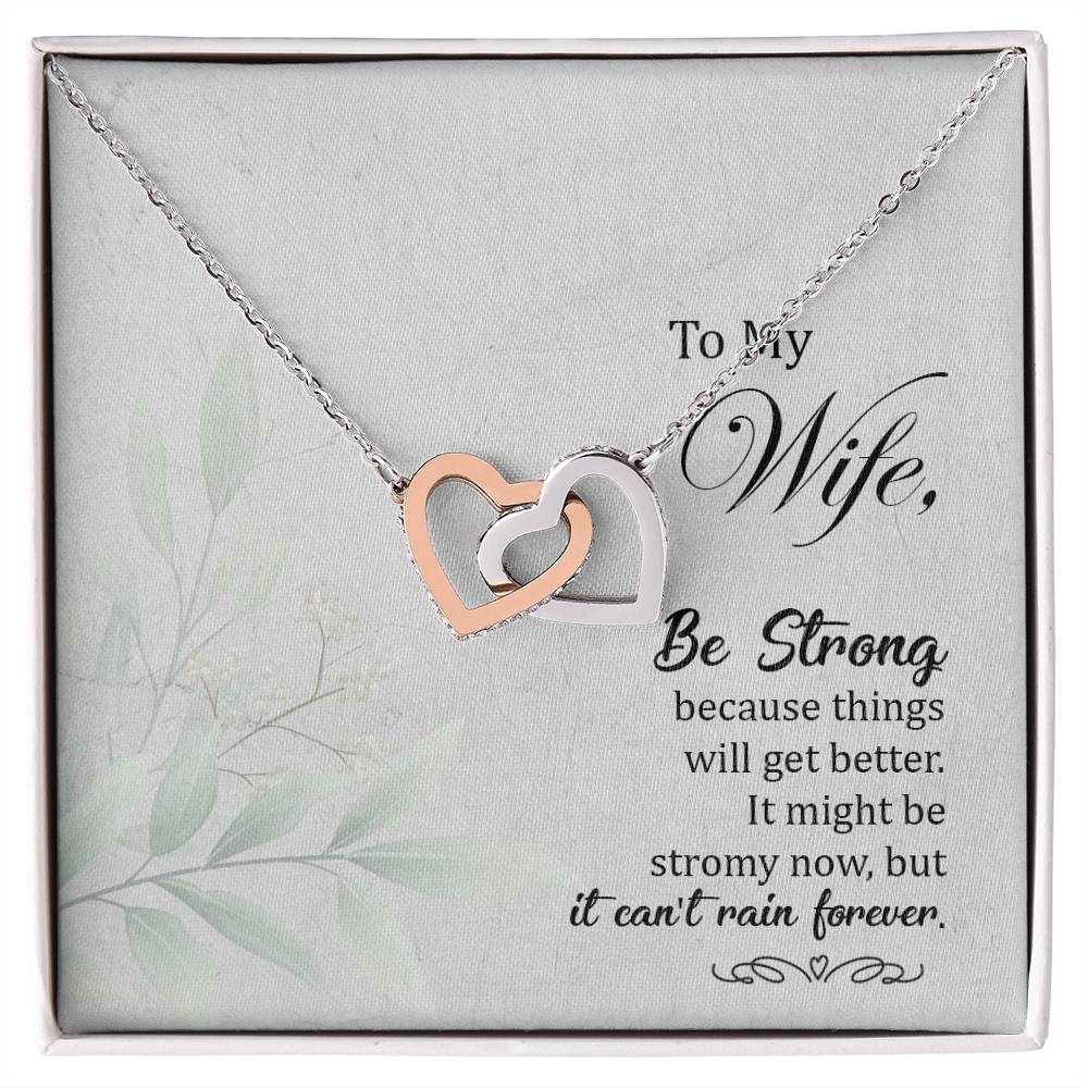 To My Wife Interlocking Hearts Necklace