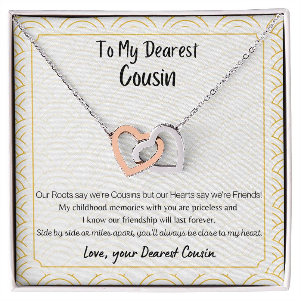 To My Cousin Interlocking Hearts Necklace