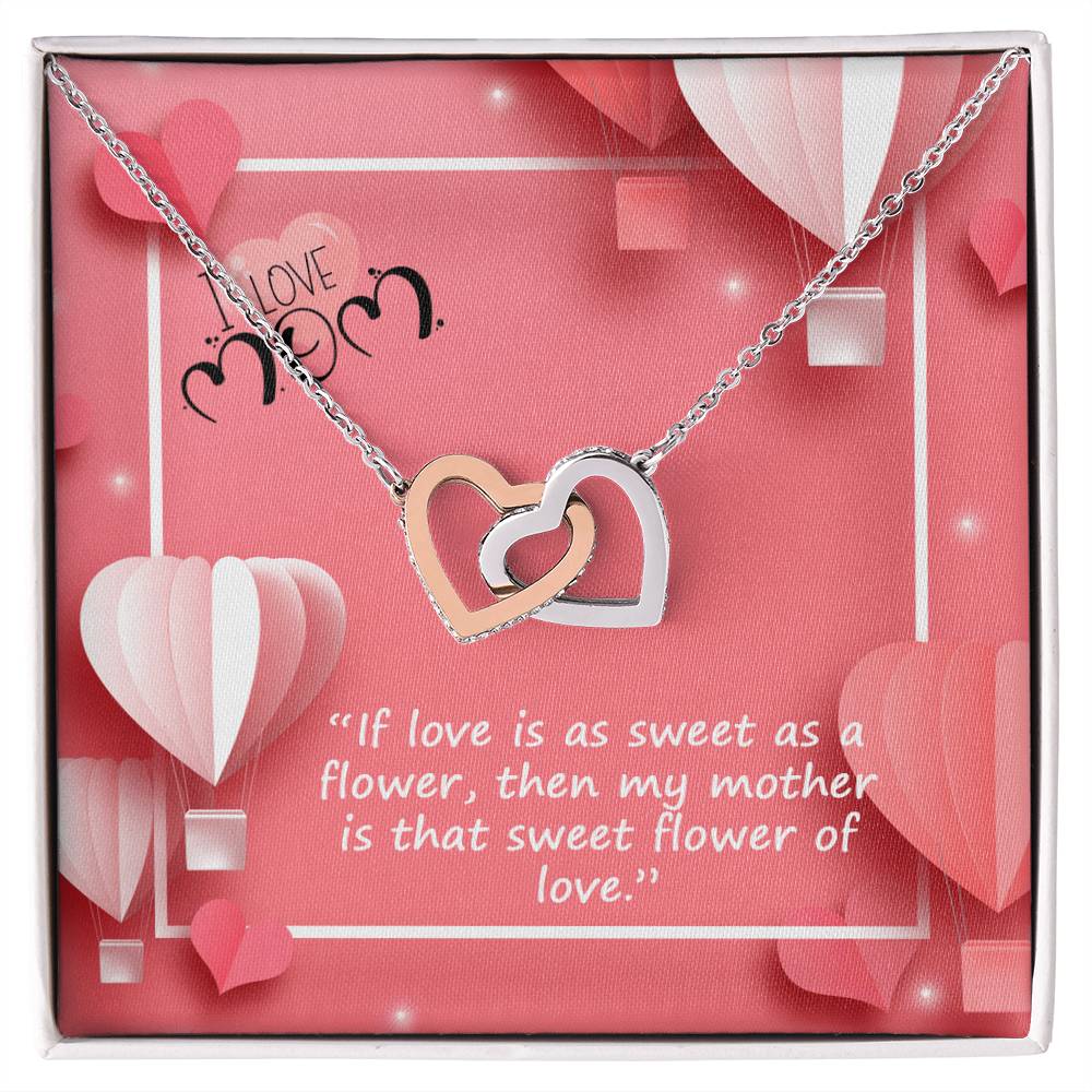 I Love My Mom Very Much Happy Mothers Day Interlocking Hearts Necklace