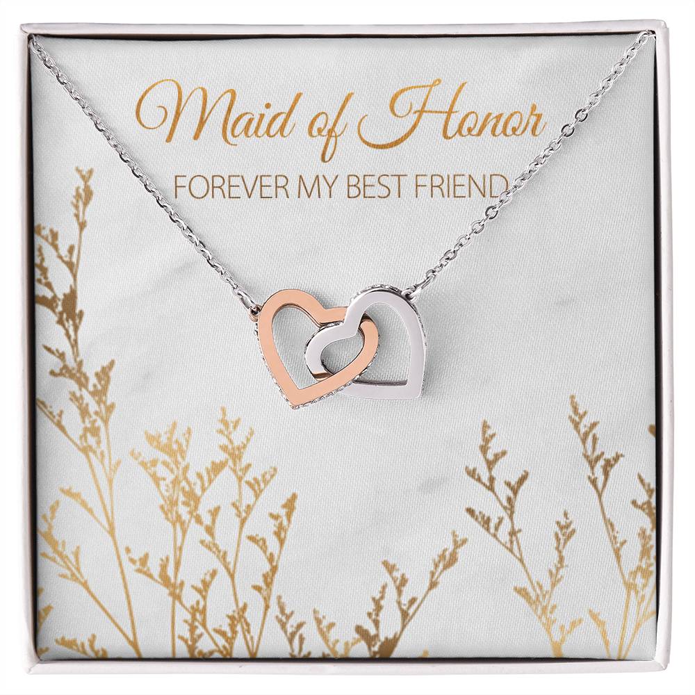 Maid Of Honor Proposal Necklace Maid Of Honor Proposal Gift Box Maid Of Honor Wedding Gift Interlocking Hearts Necklace For Maid Of Honor
