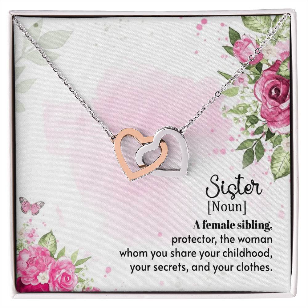A Female Sibling - Interlocking Hearts Necklace