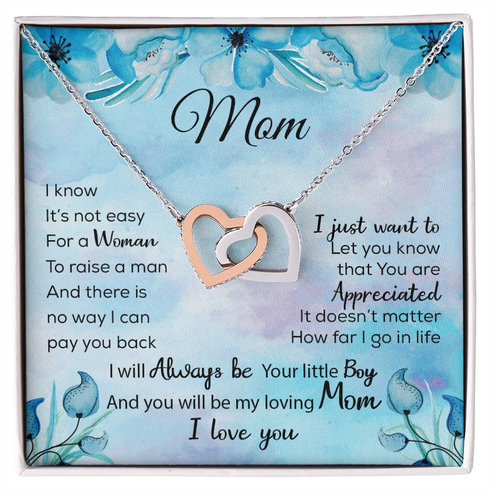 Gift To My Mom Necklace Birthday Christmas Gift To My Mother Mom Necklace To My Mom Necklace To My Mom Mom Birthday Card Interlocking Hearts Necklace