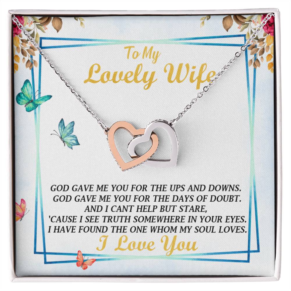 To My Wife - Interlocking Hearts Necklace - So-30
