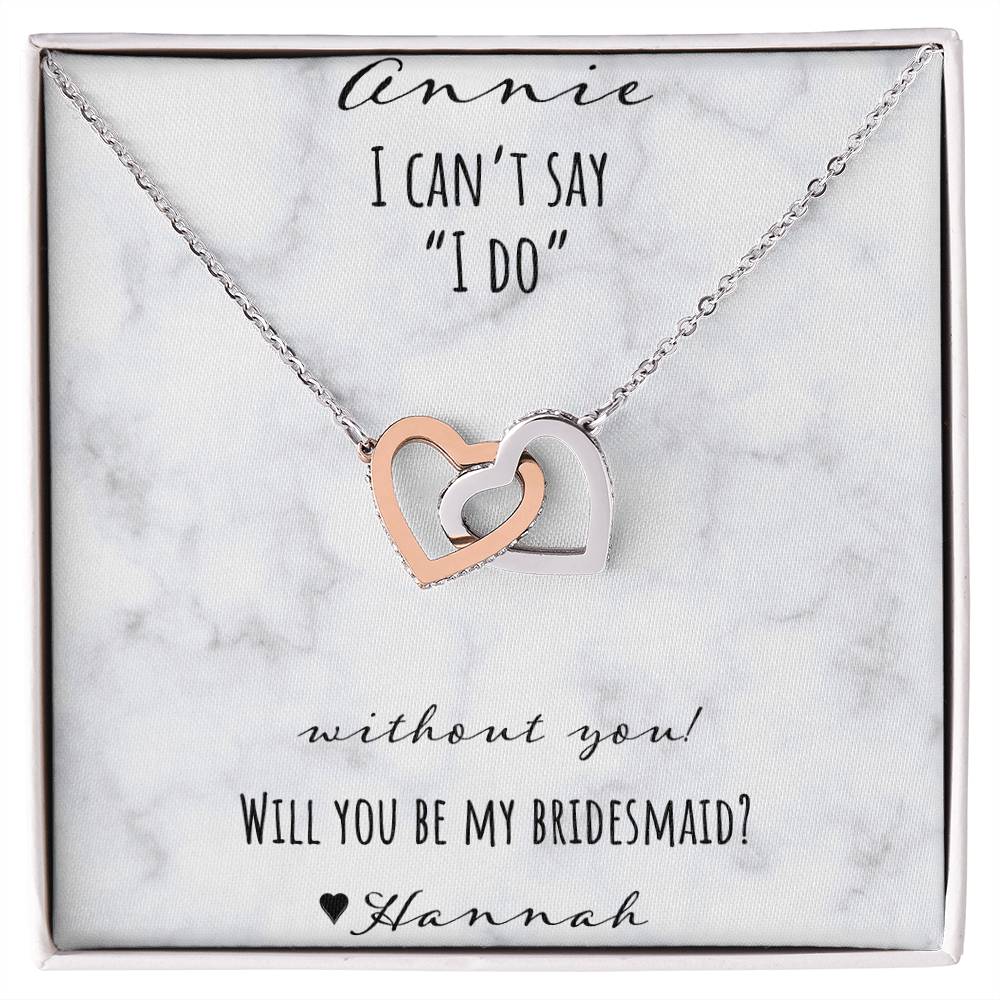 I Can'T Say I Do Without You - Marble Interlocking Hearts Necklace