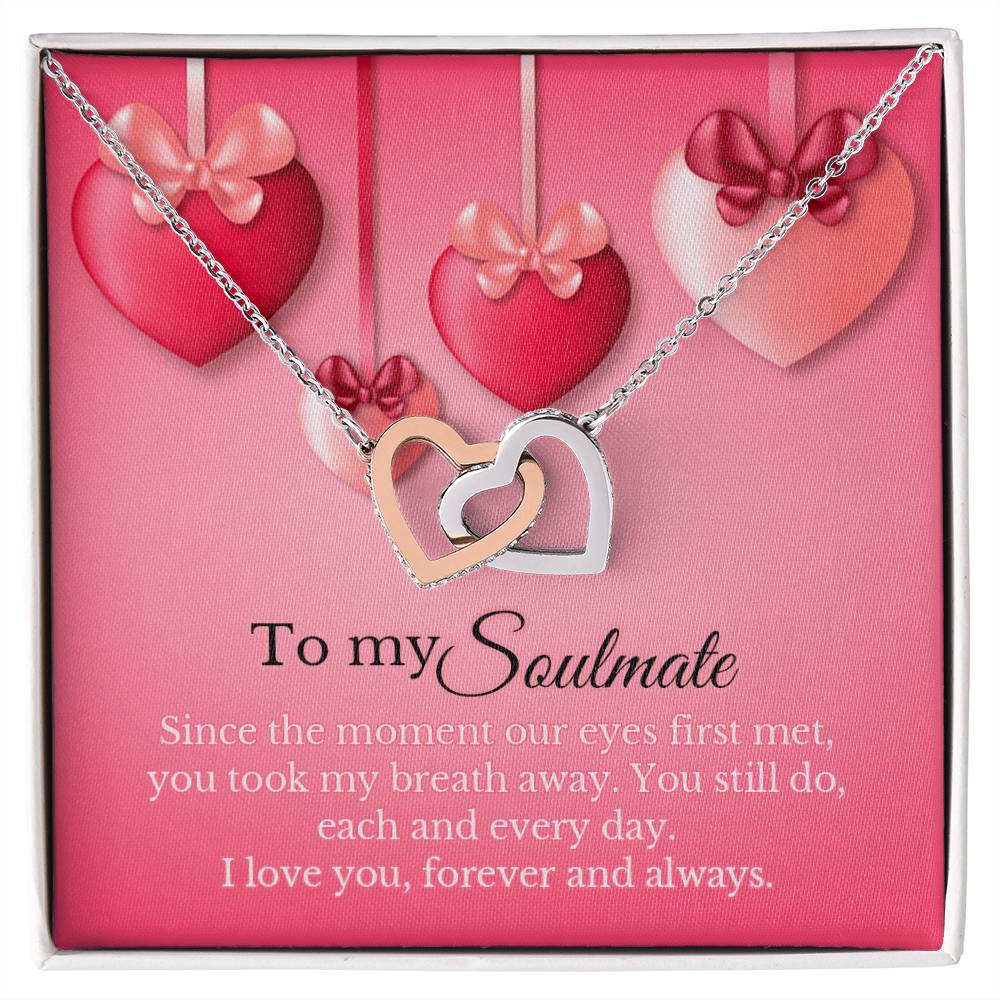 To My Soulmate - Interlocking Heart Necklace Interlocking Hearts Necklace