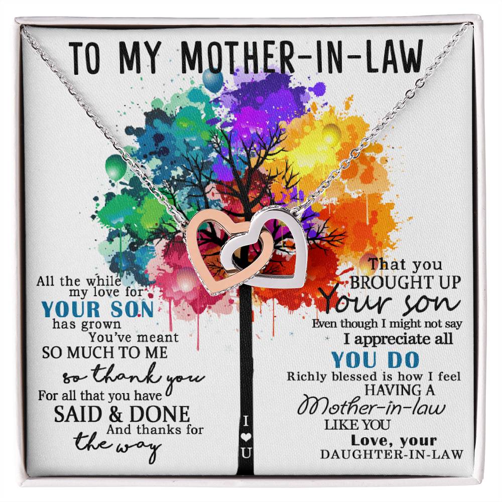 To My Mother-In-Law Gift For Mother-In-Law Mother-In-Law Necklace Mother-In-Law Pendant Mom-In-Law Necklace To My Future Mom-In-Law Interlocking Hearts Necklace