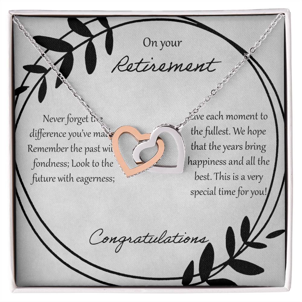 On Your Retirement Interlocking Hearts Necklace