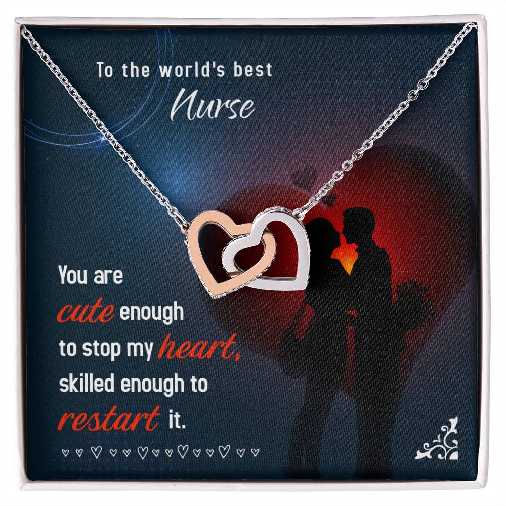 World&#39;S Best Nurse Interlocking Hearts Necklace
