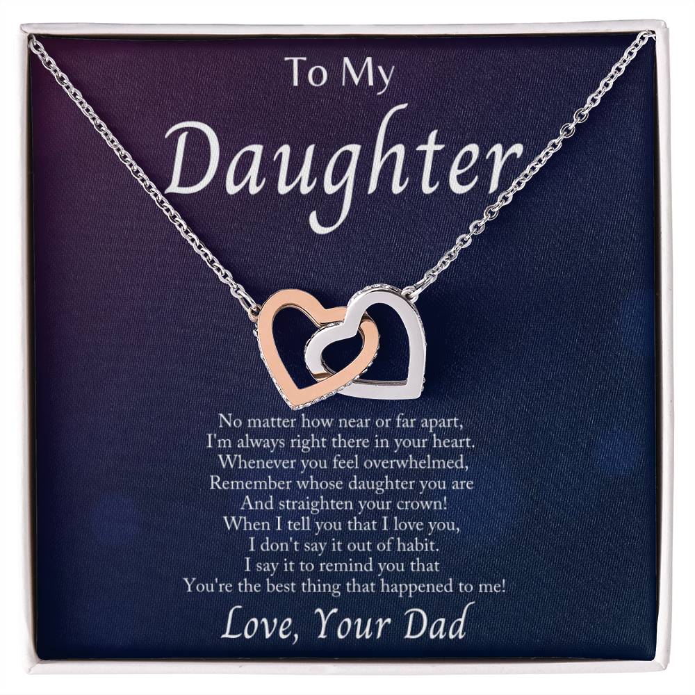 Collection Daughter - No Matter How Near Or Far Apart - Interlocking Hearts Necklace