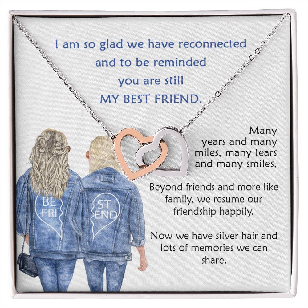 My Best Friend Connected Hearts Necklace Interlocking Hearts Necklace