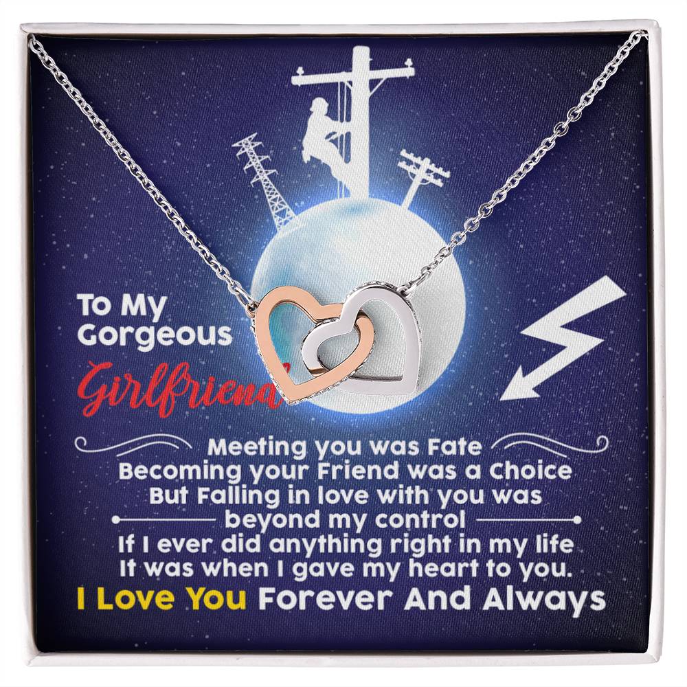 Lineman&#39;S Girlfriend - Interlocking Heart Necklace Interlocking Hearts Necklace