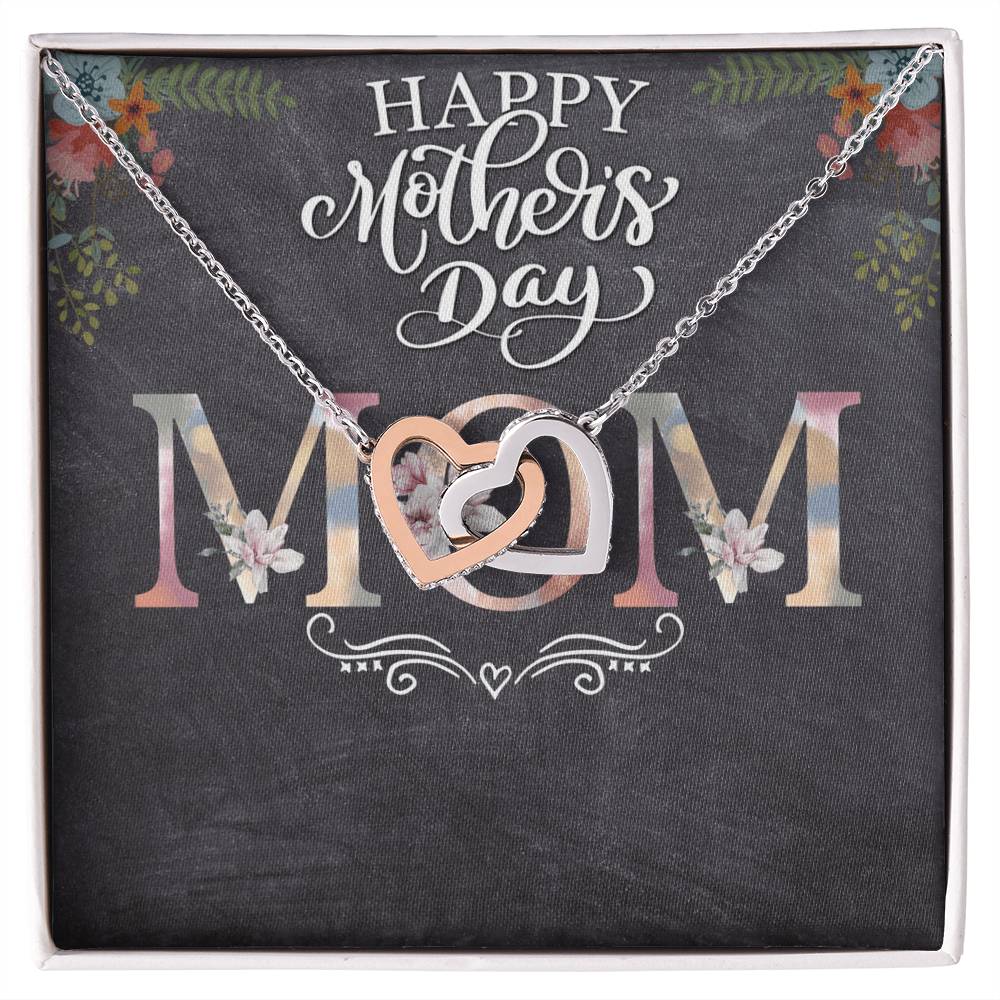 Happy Mother&#39;S Day Mom - Interlocking Hearts Necklace