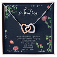 Cat Memorial Necklace Dog Memorial Necklace Pet Memorial Necklace Pet Sympathy Gift Pet Loss Gift Interlocking Hearts Necklace