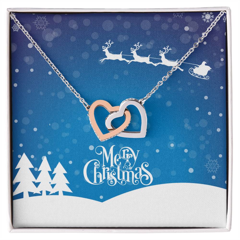 Santa'S Sleigh Interlocking Hearts Necklace