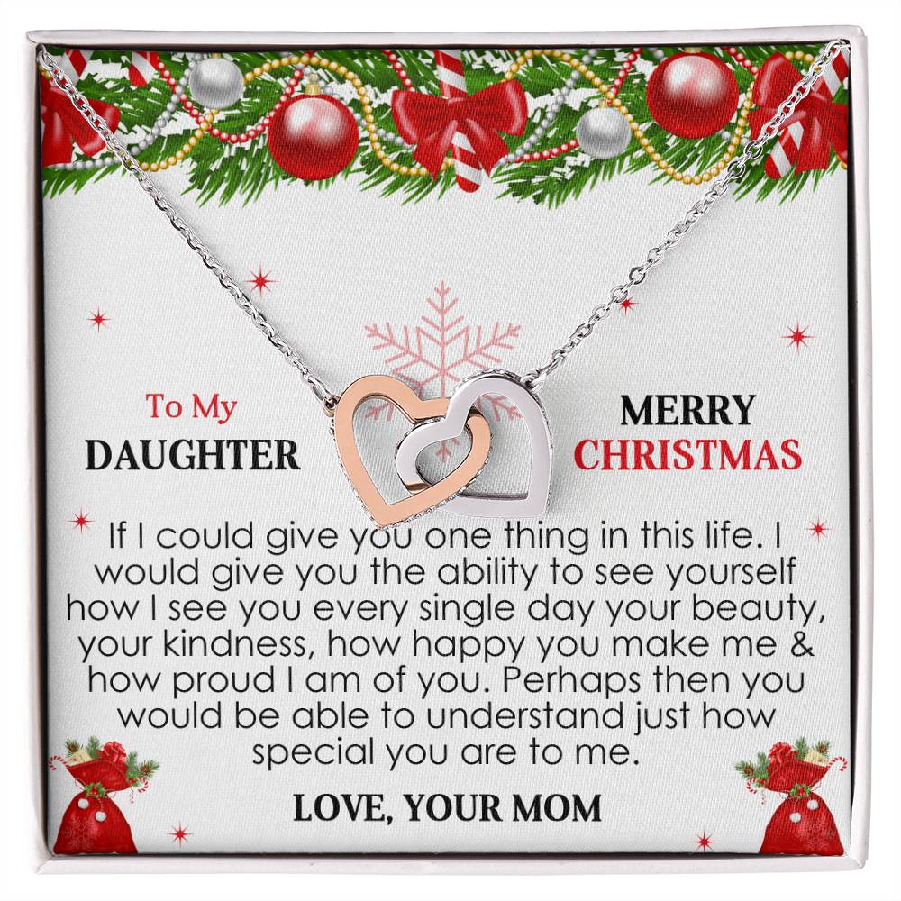 Christmas Gifts For Loving Daughter From Mom Interlocking Hearts Necklace
