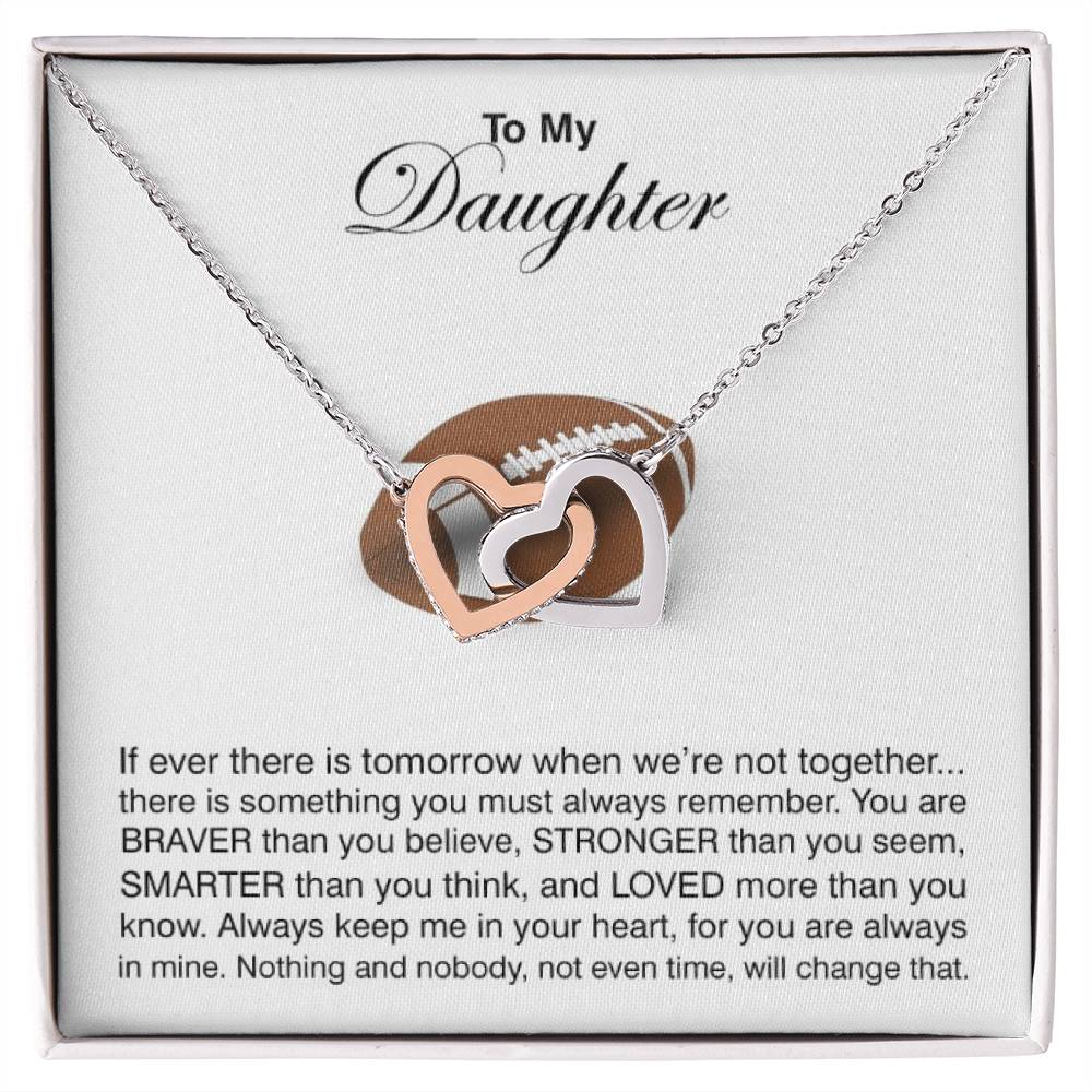To My Daughter - If There Is Tomorrow Interlocking Hearts Necklace
