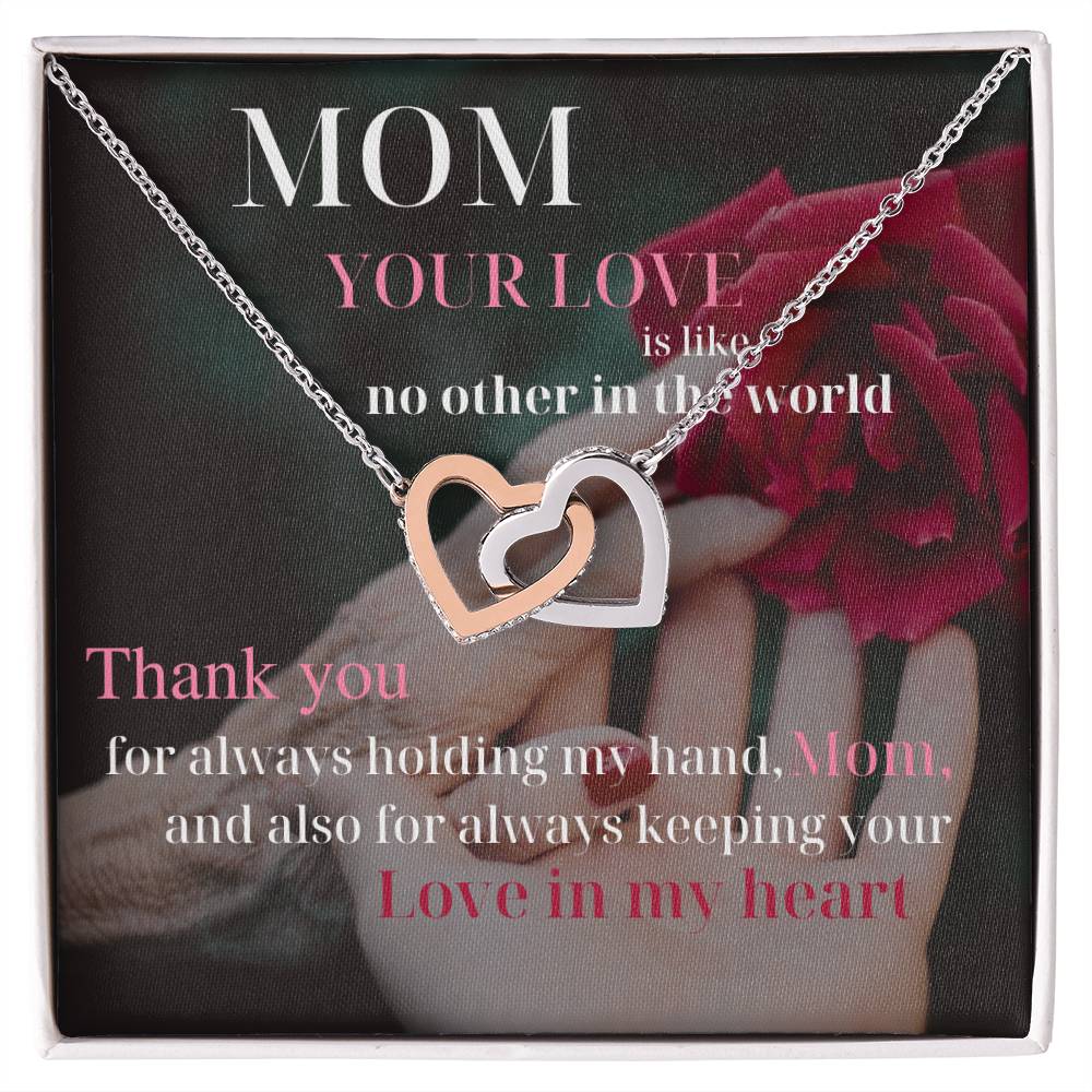 Mom Your Love Is Like No Other In The World Interlocking Hearts Necklace