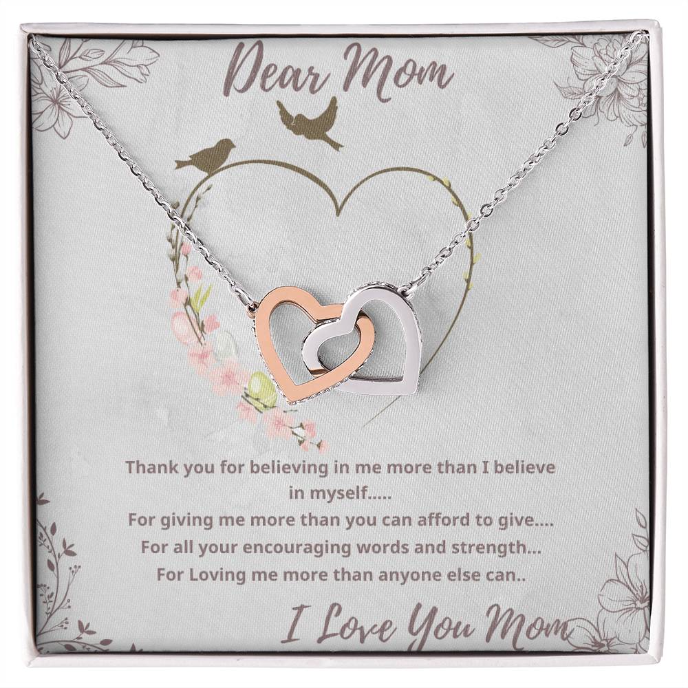 Gift For Mom - Gift For Mothers Day Interlocking Hearts Necklace