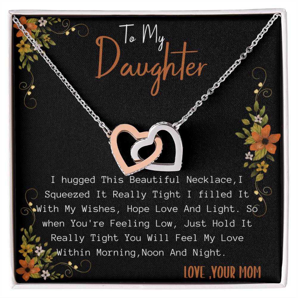 Gift For Daughterdouble Hearts Necklace For Daughter Interlocking Hearts Necklace