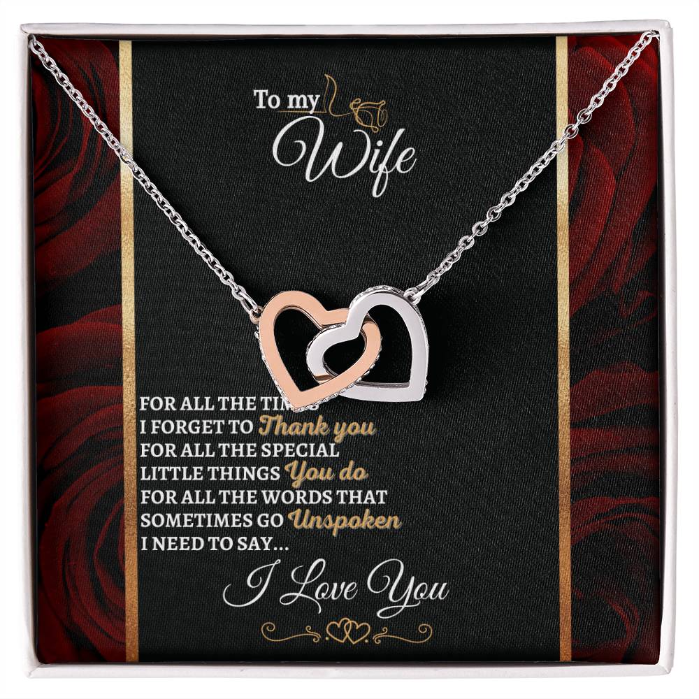 I Need To Say Interlocking Hearts Necklace Roses Edition