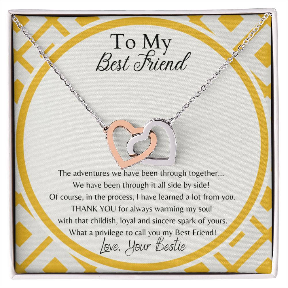 To My Best Friend Interlocking Hearts Necklace