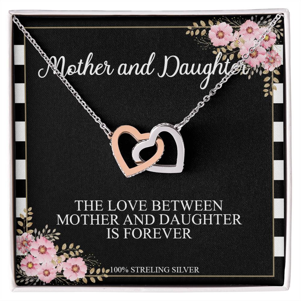 Mother And Daughter Love - Princess Love For Mom - Mother Love For Daughter Interlocking Hearts Necklace
