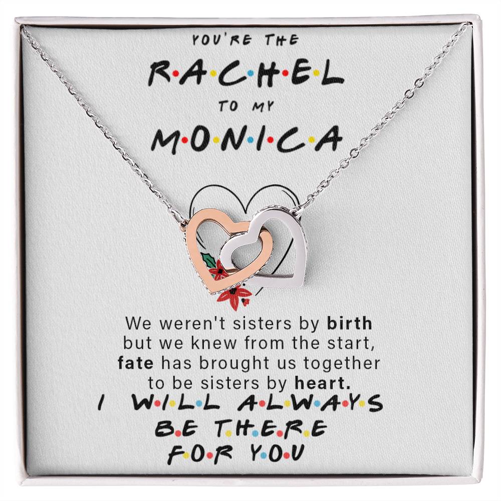 To My Best Friend You'Re The Rachel To My Monica Gift For Best Friend Christmas Gift For Best Friend Bff Necklace Friends Tv Show Interlocking Hearts Necklace