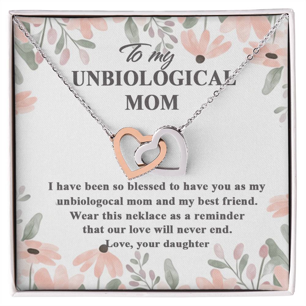 Gift For Unbiological Mom - Interlocking Heart Necklace Interlocking Hearts Necklace