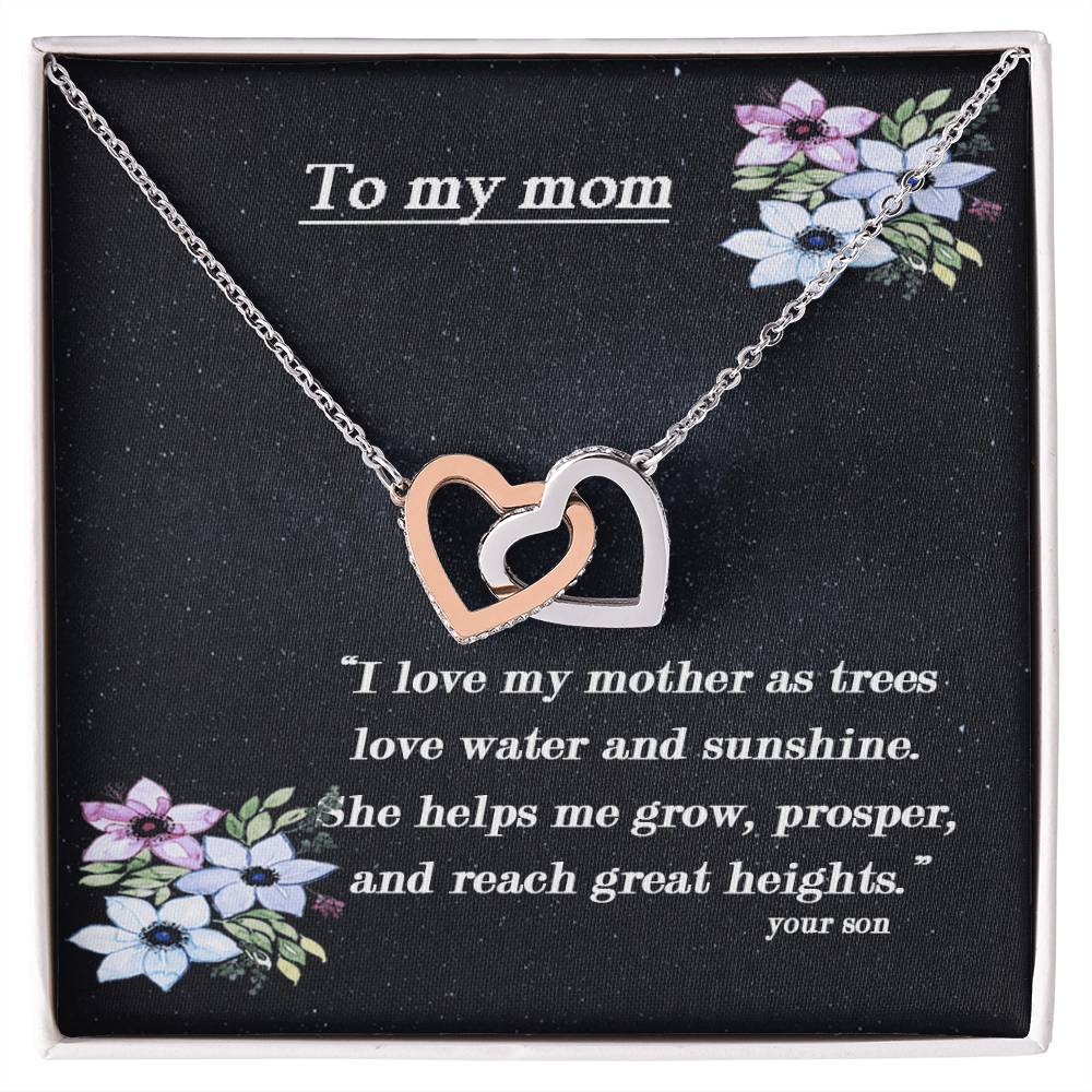 To My Mom I Will Always Be There Dragonfly Necklace Gift For Mom From Son Birthday Mother'S Day Christmas Present Interlocking Hearts Necklace