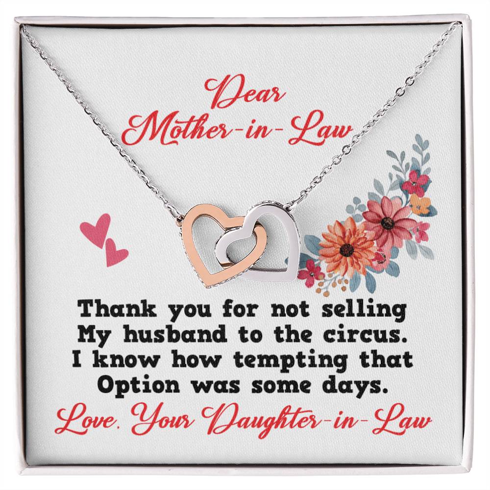 Gift For Mother In Law - Interlocking Heart Necklace Interlocking Hearts Necklace