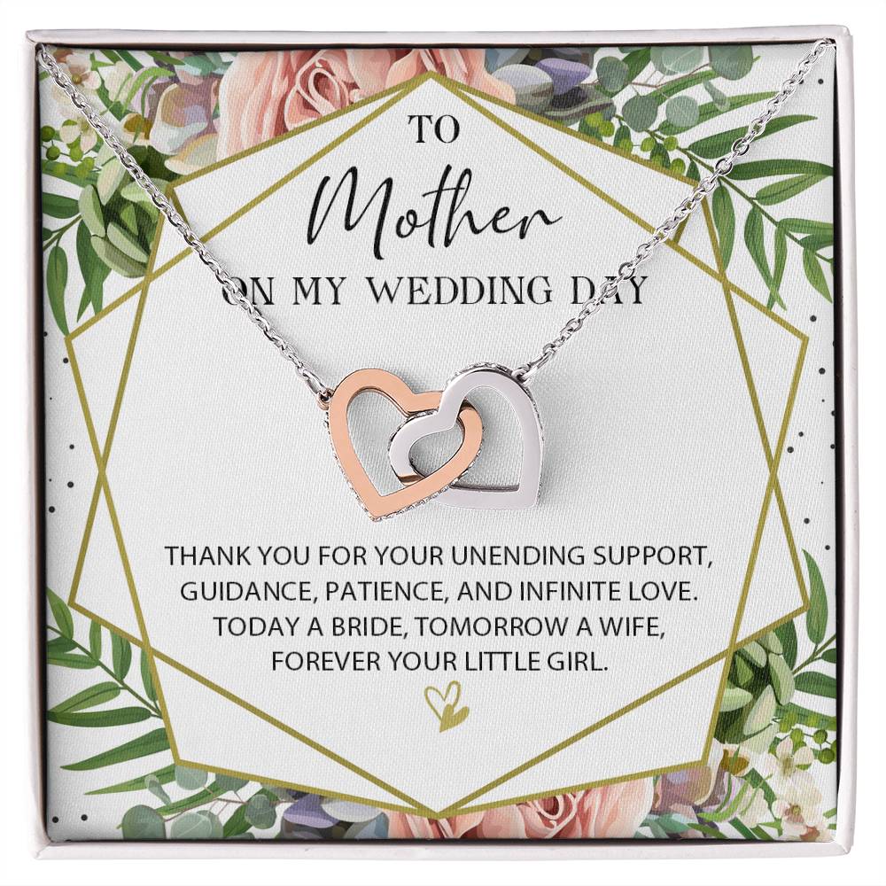 Gift For Mom On Wedding Day Necklace Mother Wedding Gift Necklace Mom Wedding Interlocking Hearts Necklace Thank You Momther Wedding Gift